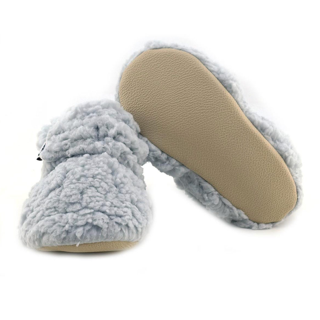 Chaussons Bébé Souples Physiologiques Antidérapants – Chaussures Premiers Pas Barefoot en Coton - Teddy velcro