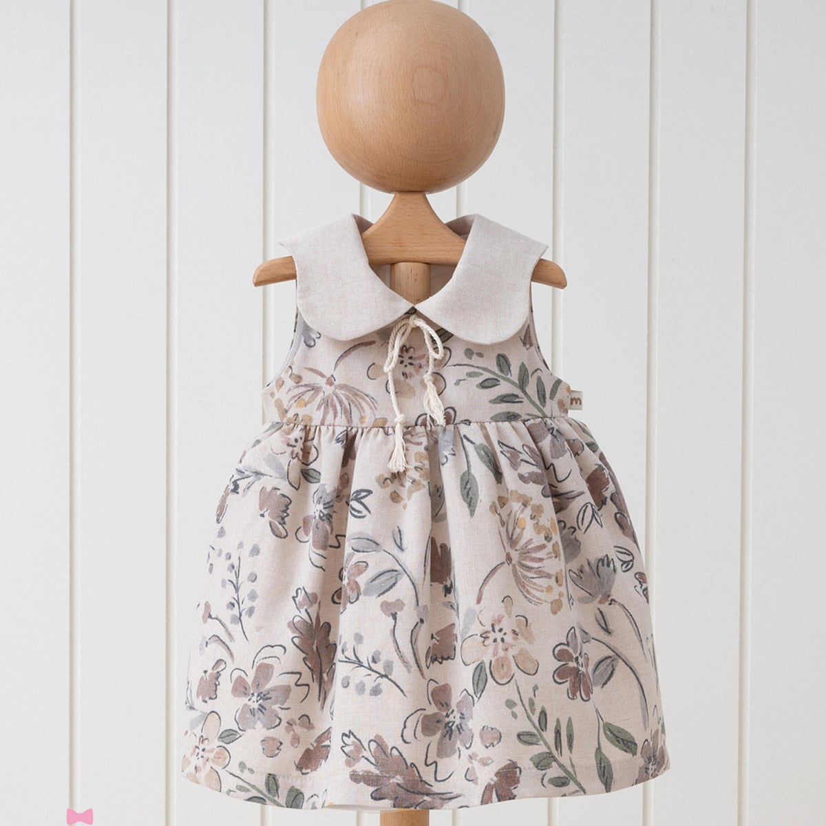 Robe bébé coton naturel imprimé fleurs