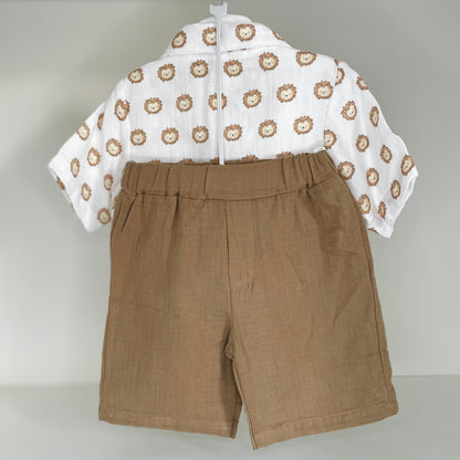 Ensemble costume 3 pièces bébé garçon lion