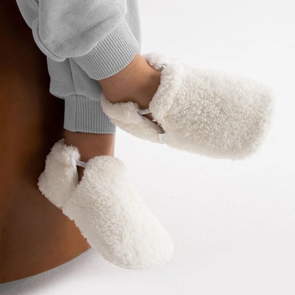 Chaussons Bébé Souples Physiologiques Antidérapants – Chaussures Premiers Pas Barefoot en Coton - Fluffy Elastique