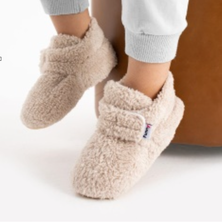 Chaussons physiologique avec semelles antidérapantes pour bébé et enfant– Bouton-pression ou velcro
