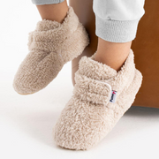 fluffy taupe velcro
