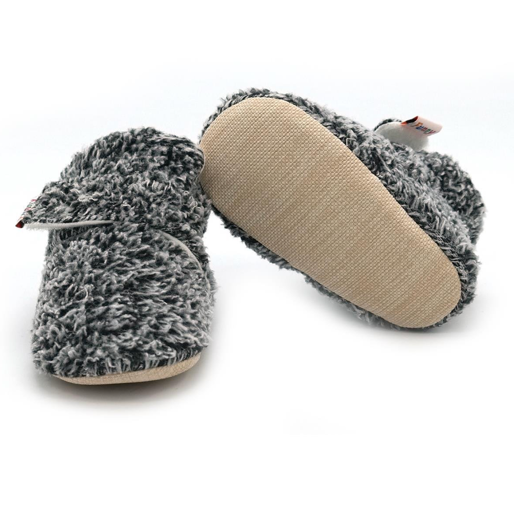 Chaussons Bébé Souples Physiologiques Antidérapants – Chaussures Premiers Pas Barefoot en Coton -  Fluffy velcro