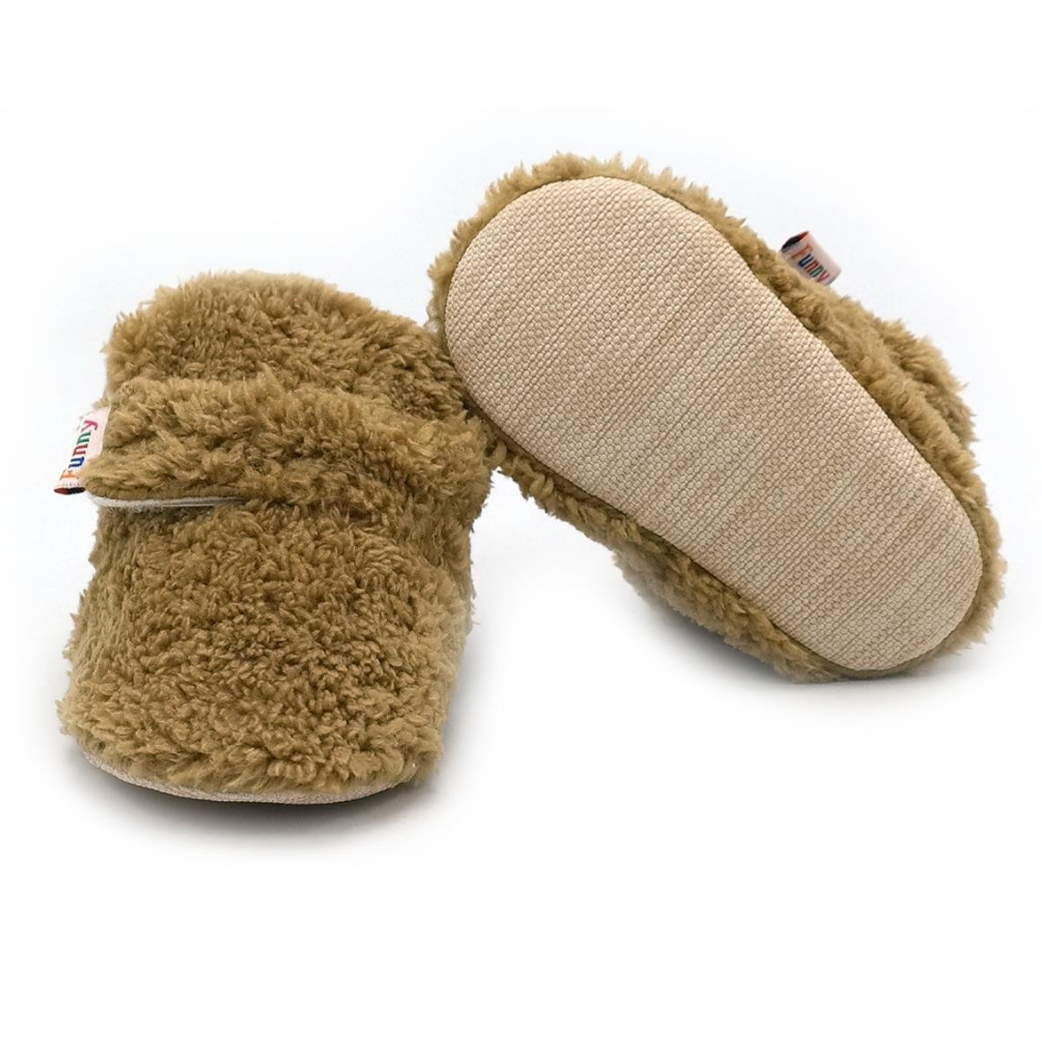 Chaussons Bébé Souples Physiologiques Antidérapants – Chaussures Premiers Pas Barefoot en Coton -  Fluffy velcro