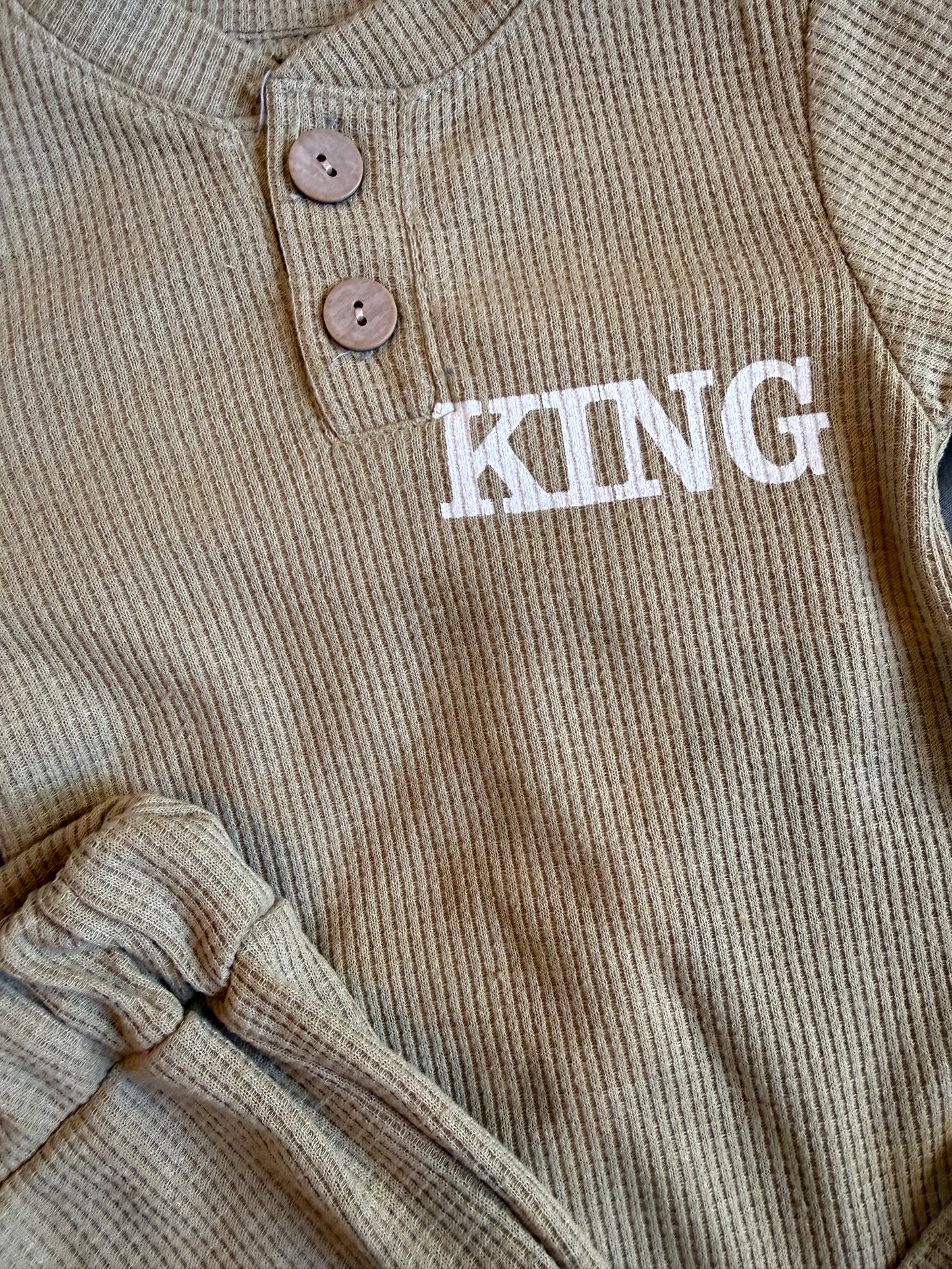 Ensemble bébé garçon 2 pièces – Body manches longues "KING" + pantalon