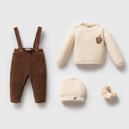 Ensemble garçon 4 pièces – Pull tricot et pantalon velours