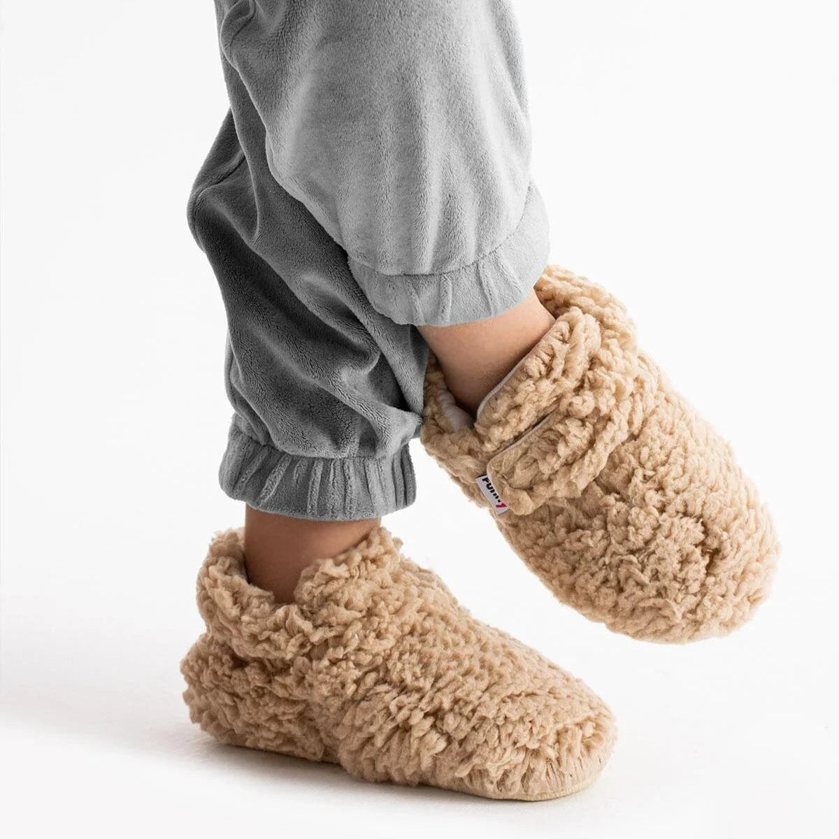 Chaussons physiologique avec semelles antidérapantes pour bébé et enfant– Bouton-pression ou velcro