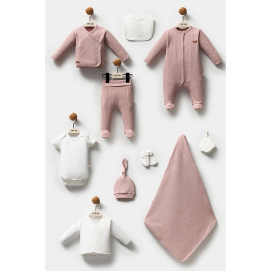 Coffret de naissance fille 10 pièces rose - 0-3 mois