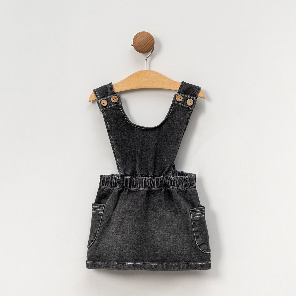 Robe salopette en jean noir