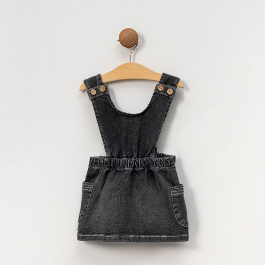 Robe salopette en jean noir