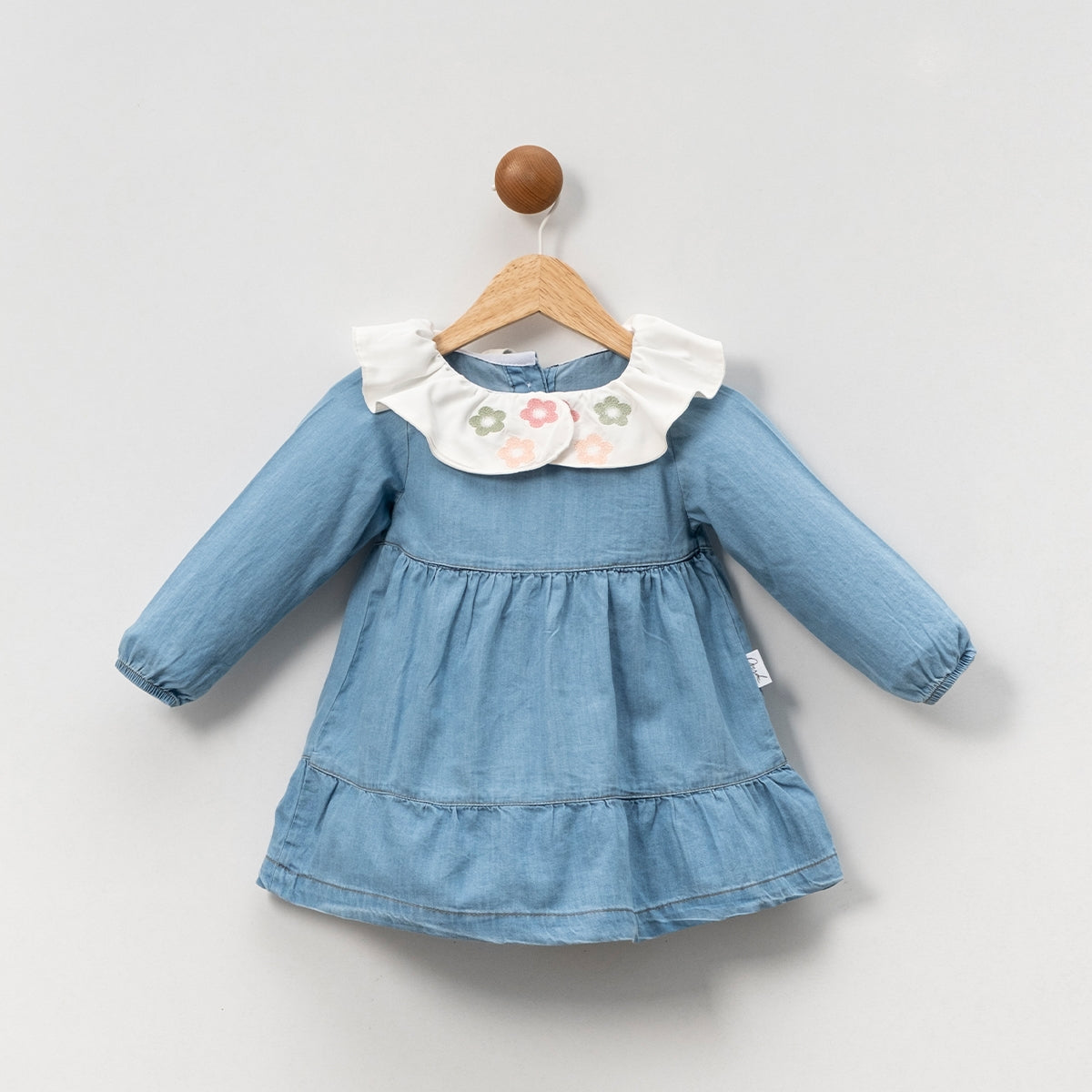 Robe fille coton à col brodé – Jean
