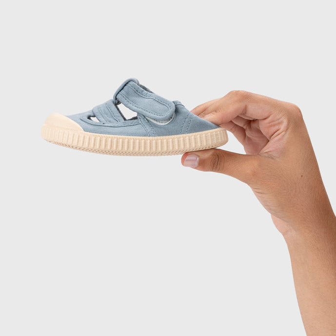 Igor Berri – Sandales toile Barefoot Wide pour Enfant – Adaptées aux Pieds Larges – Semelle Souple physiologique