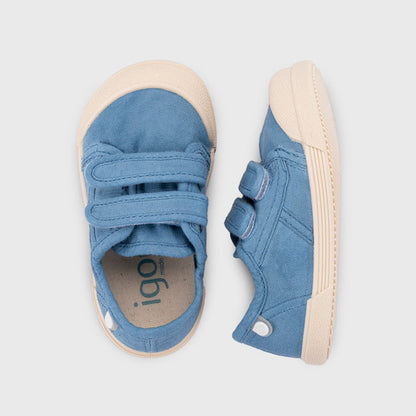 Baskets barefoot enfant IGOR Lona V – couleur Jeans – vue de dessus