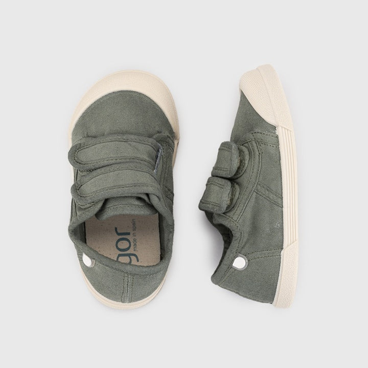IGOR Lona V Baskets barefoot physiologiques enfant en toile – Semelle souple zéro drop, toe-box large, double velcro