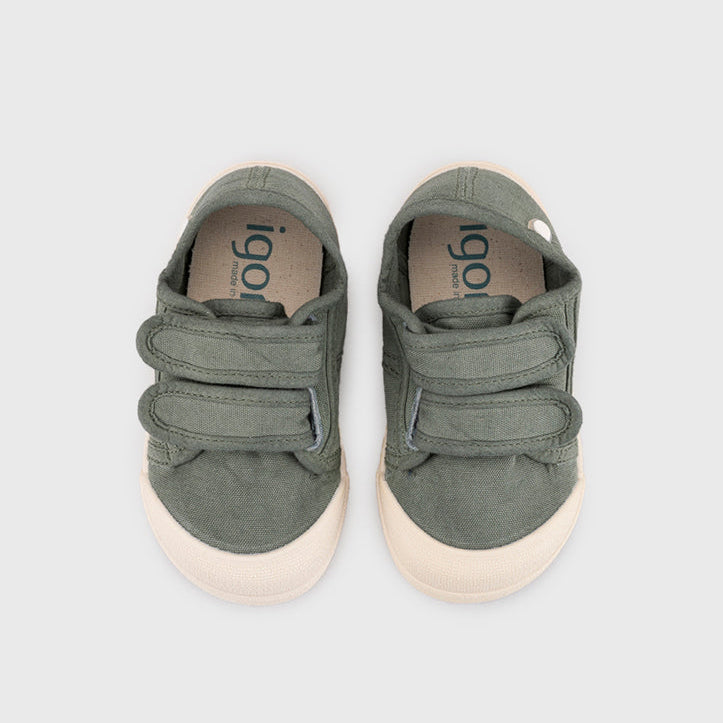Baskets barefoot enfant IGOR Lona V – couleur Kaki – vue de dessus