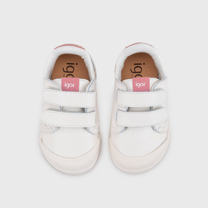 Baskets barefoot enfant IGOR Tennis rosa – vue du dessus