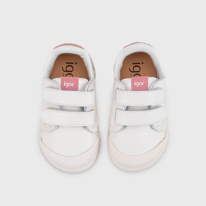 Baskets barefoot enfant IGOR Tennis rosa – vue du dessus