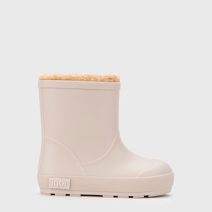 Bottes de pluie fourrées barefoot enfant IGOR Yogi Borreguito – couleur YOGI Beige – vue 2