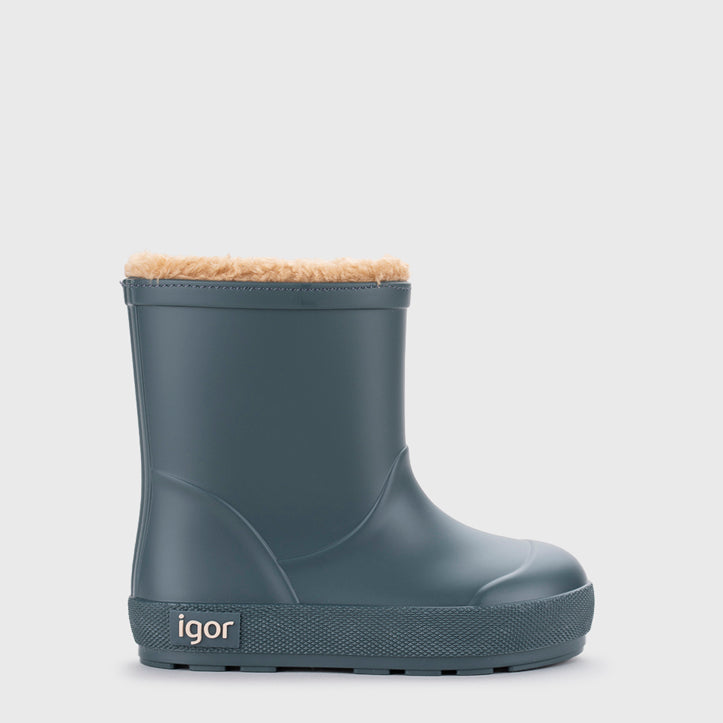 Bottes de pluie fourrées barefoot enfant IGOR Yogi Borreguito – couleur YOGI Gris petroleo – vue 2