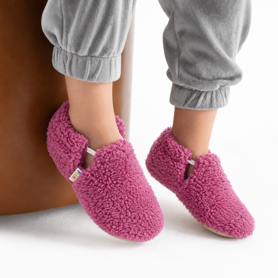 Chaussons physiologiques enfant – Fluffy – rose élastique – vue principale