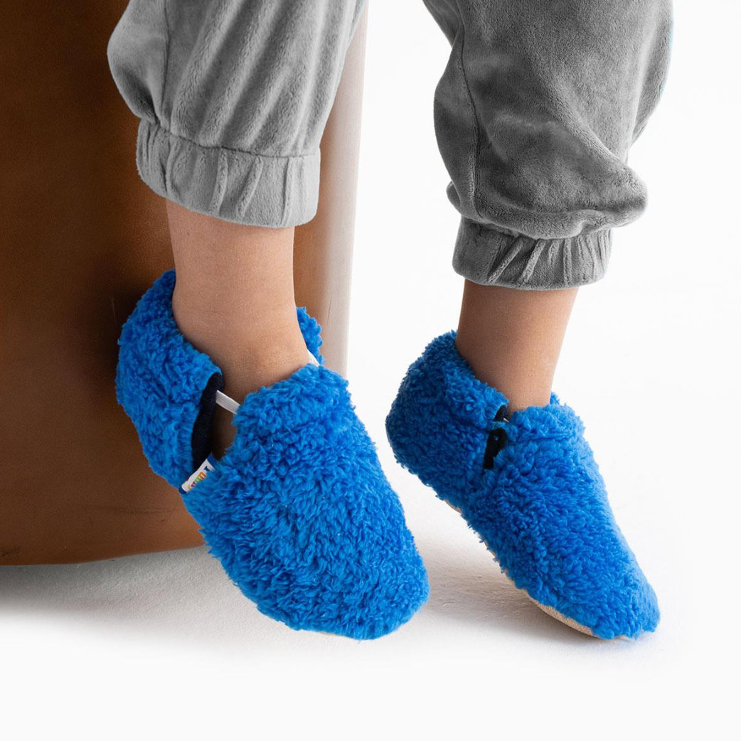 Chaussons physiologiques enfant Fluffy – couleur fluffy bleu élastique – vue 1