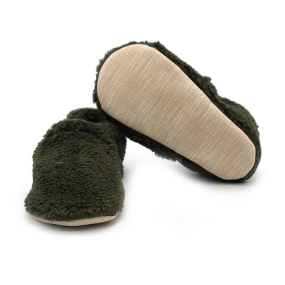 Chaussons physiologiques enfant Fluffy – couleur fluffy vert foncé élastique – vue 2