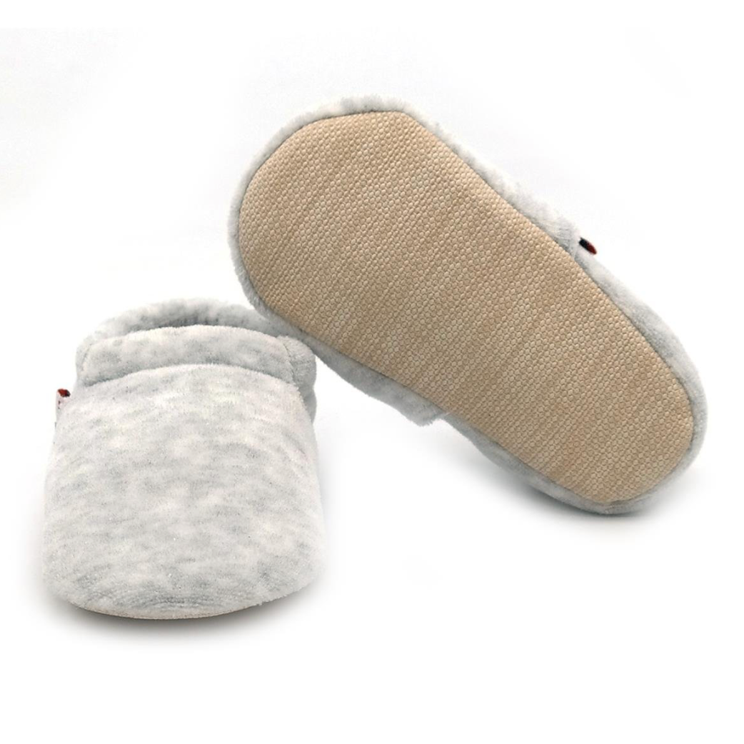 Chaussons physiologiques enfant en velours – Élastiqués – couleur velours gris élastique – vue 2