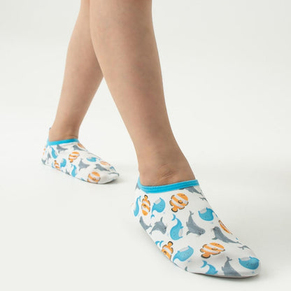 Chaussons de piscine enfant – motif poisson – vue de profil