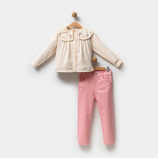 Ensemble fille 2 pièces – Pantalon et blouse