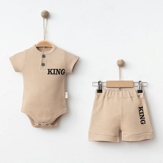 Ensemble été 2 pièces bébé garçon King sable