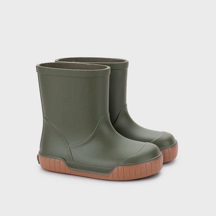 Bottes de pluie barefoot enfant IGOR PAU Kaki – vue produit