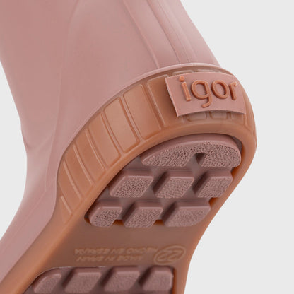 Bottes de pluie barefoot enfant IGOR PAU Rosa – détail de la semelle