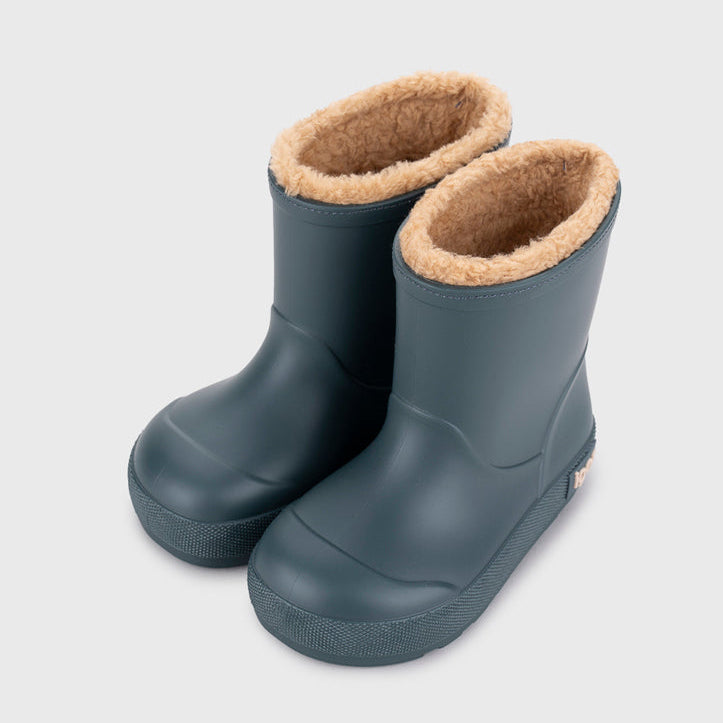 Bottes de pluie fourrées barefoot enfant IGOR Yogi Borreguito Gris Petroleo – vue du dessus