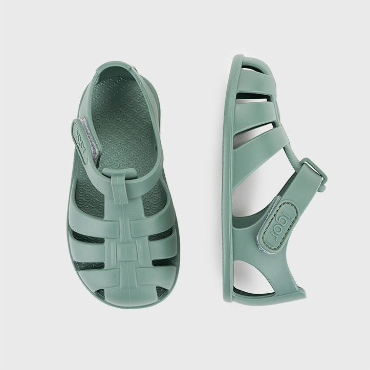 Sandales barefoot enfant IGOR Nemo – Plage et piscine – couleur Matcha – vue 2